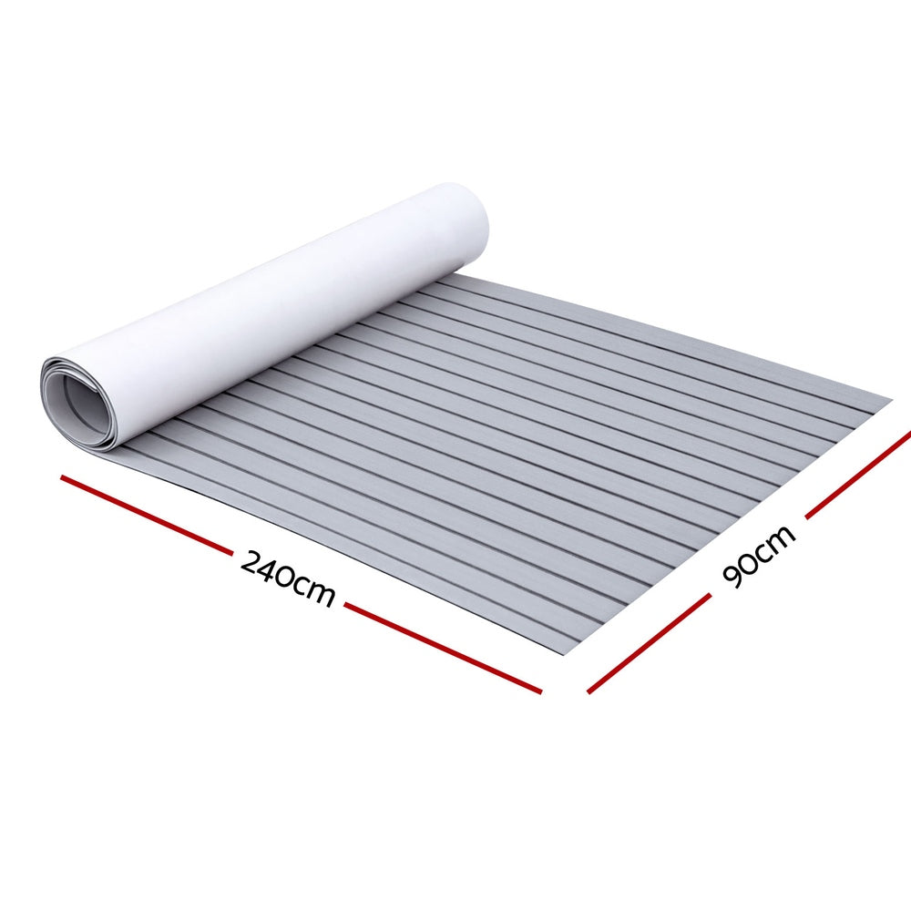 Seamanship EVA Foam Boat Flooring Mat Decking Sheet 240x90x0.6cm Light Grey