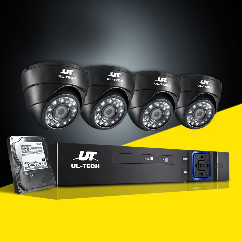 UL-tech CCTV Security System 4CH DVR 4 Cameras 2TB Hard Drive