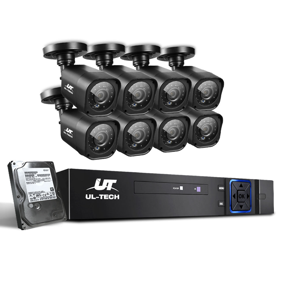 UL-tech CCTV Security System 8CH DVR 8 Cameras 2TB Hard Drive