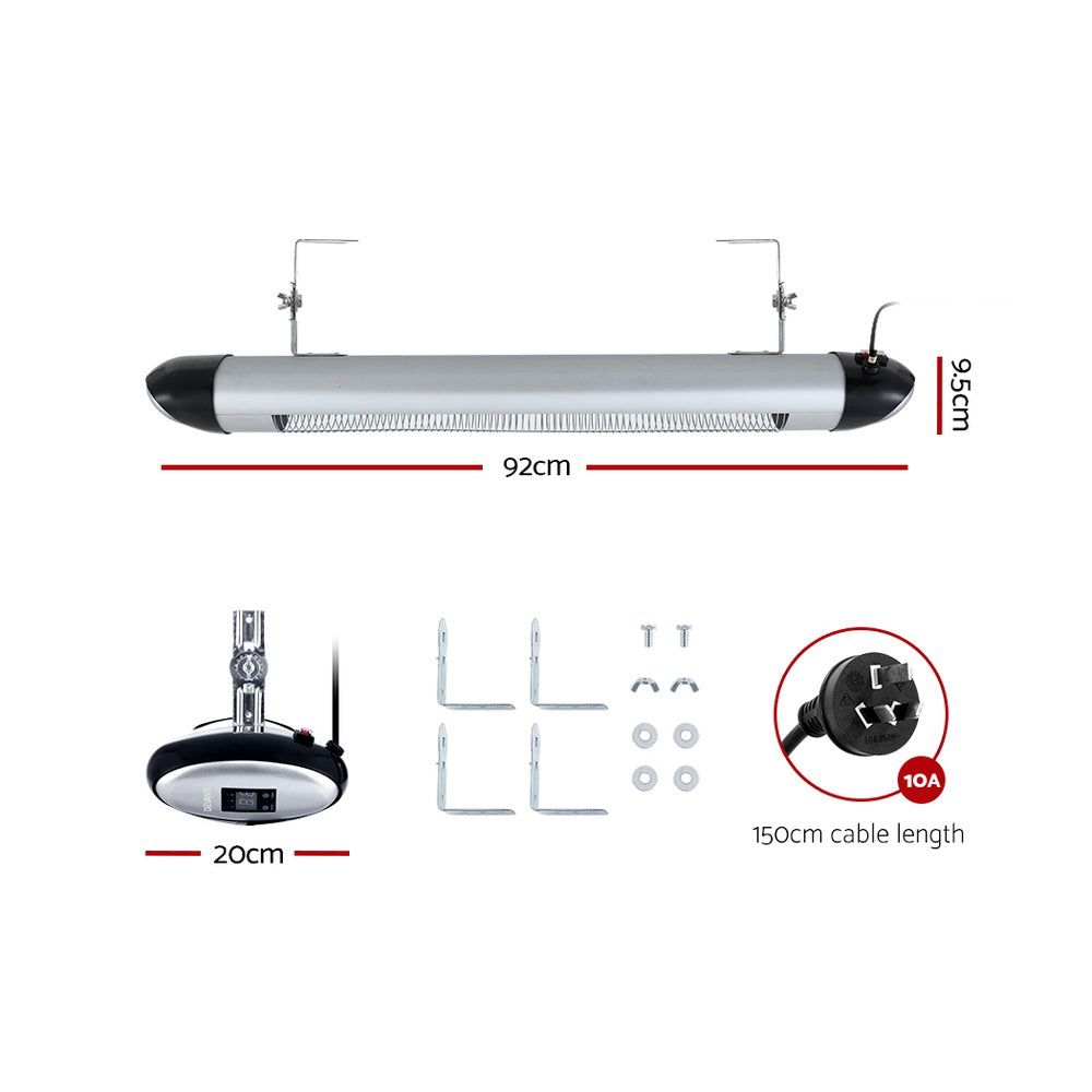 Devanti Electric Strip Heater Radiant Heaters 2000W