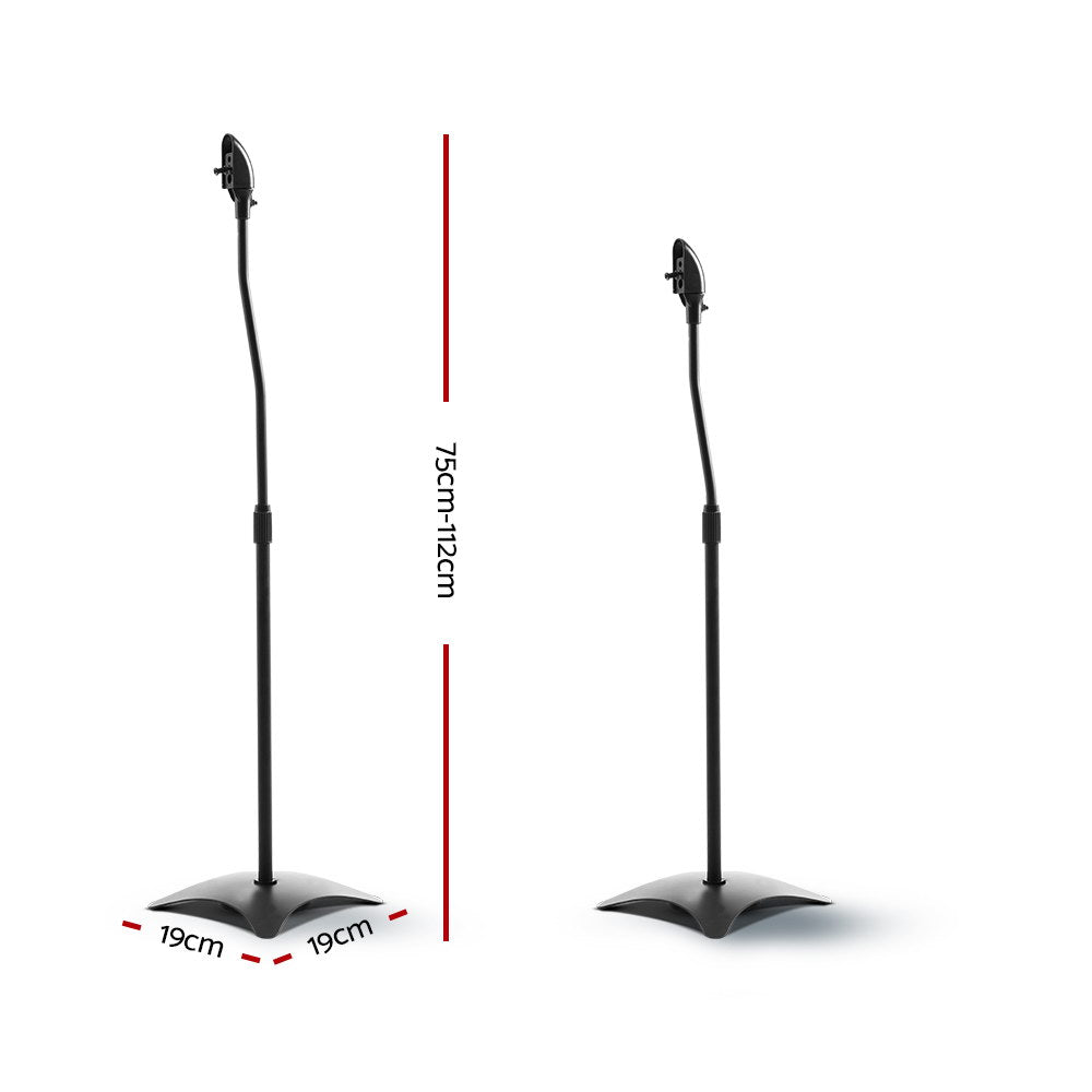 Alpha Speaker Stand 75-112cm Adjustable Height Surround Sound Studio Home 2pcs