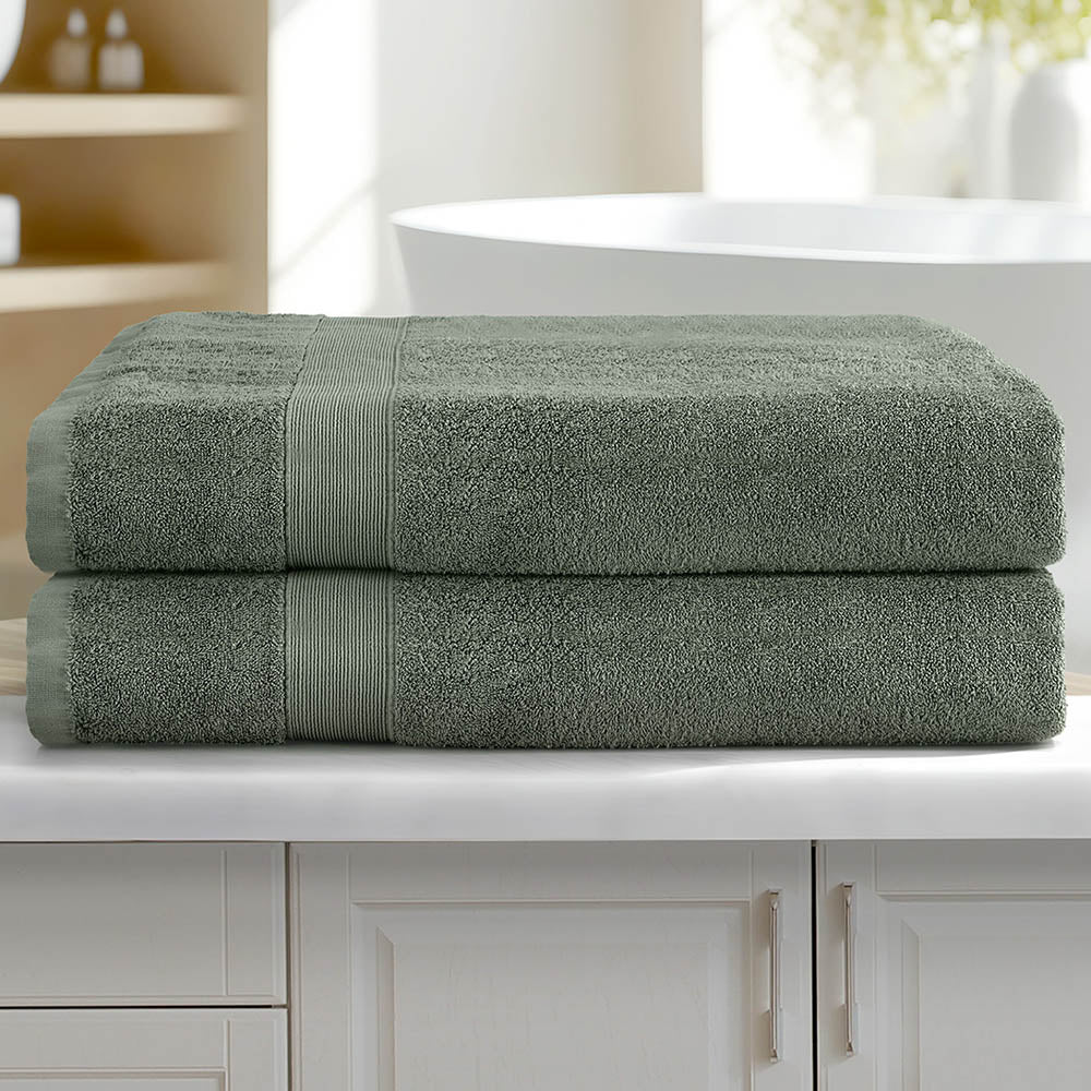 2 Pack Bath Sheets Set Cotton Extra Large Towel Green