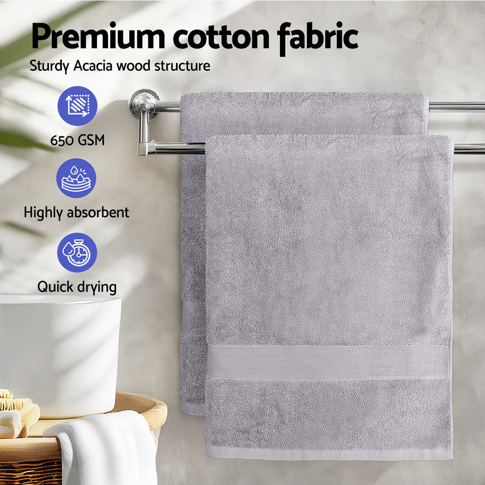 2 Pack Bath Sheets Set Cotton Extra Large Towel Grey