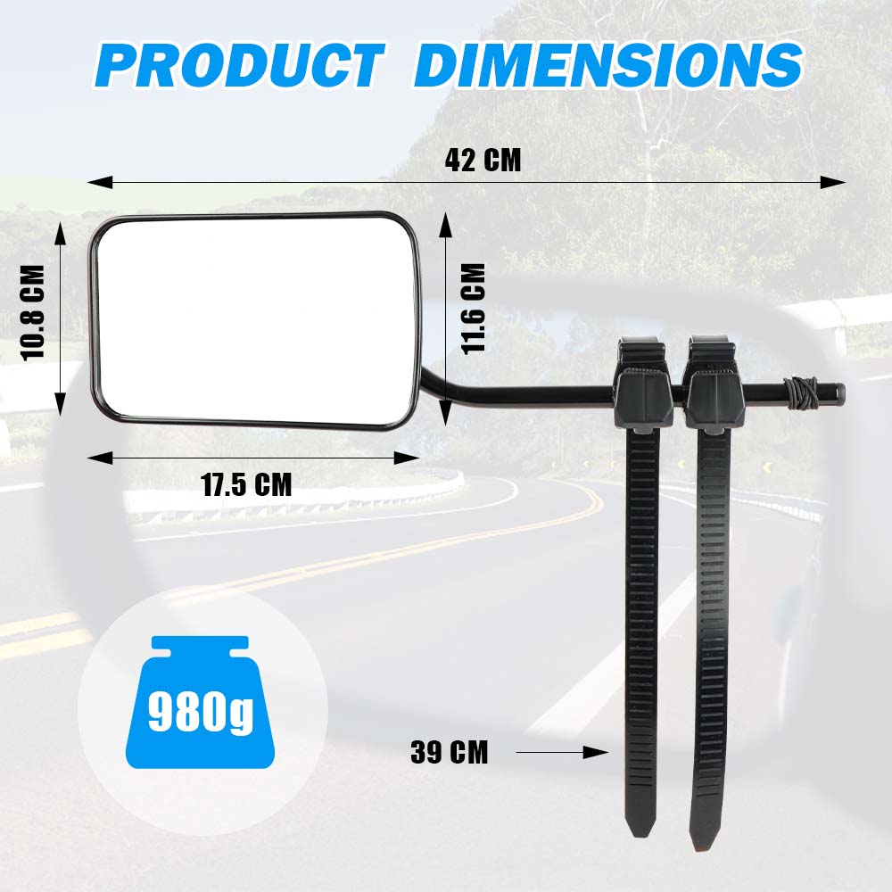 Towing Mirrors Clip on Multi Fit Clamp On Towing Caravan 4X4 Trailer 4WD 20 Pairs