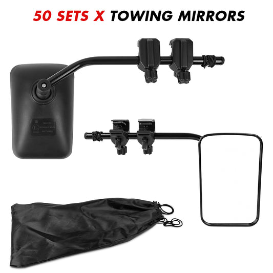 Towing Mirrors Clip on Multi Fit Clamp On Towing Caravan 4X4 Trailer 4WD 50 Pairs