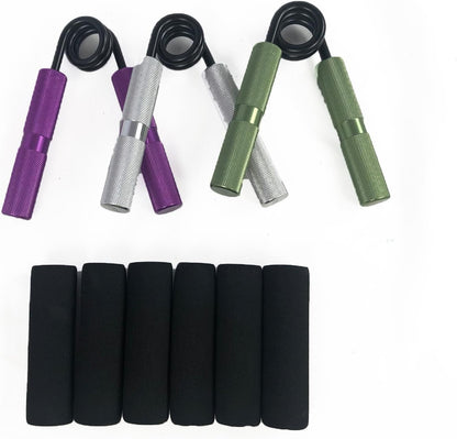 VERPEAK 3 Pack Metal Hand Grip Strengthener Set with Carry Bag (100lb Purple, 150lb Silver, 200lb Green)