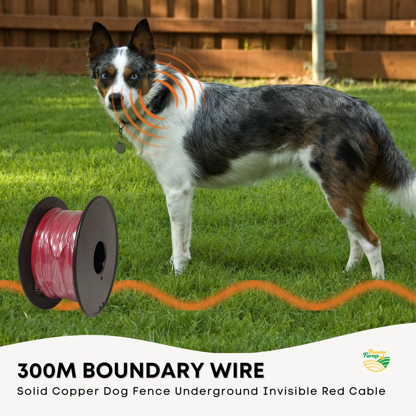 300m Boundary Wire - Solid Copper Dog Fence Underground Invisible Red Cable