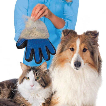 2in1 Pet Deshedding and Massage Glove - Dog or Cat Hair Grooming Right Hand Mitt