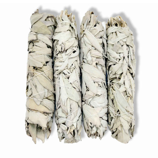 4x Californian White Sage Smudge Sticks - Jumbo 20-22cm Incense Cleansing Bundle