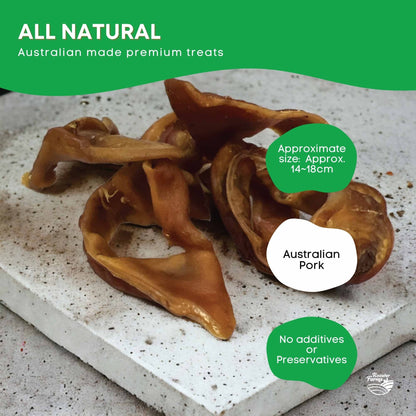 400g Dog Treat Pig Ear Strips  - Dehydrated Australian Healthy Puppy Chew