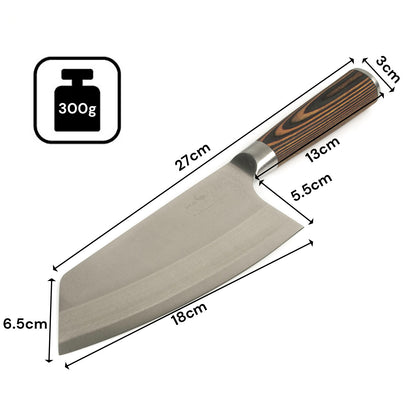 27cm Cleaver Knife Kitchen Chef Knife 7 inch Vegetable Meat Cleaver Pakkawood wood Handle