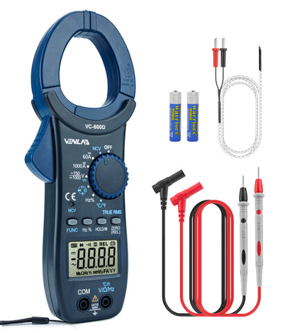 VENLAB Digital Clamp Meter 1000A T-RMS 6000 Counts AC/DC Current Multimeter