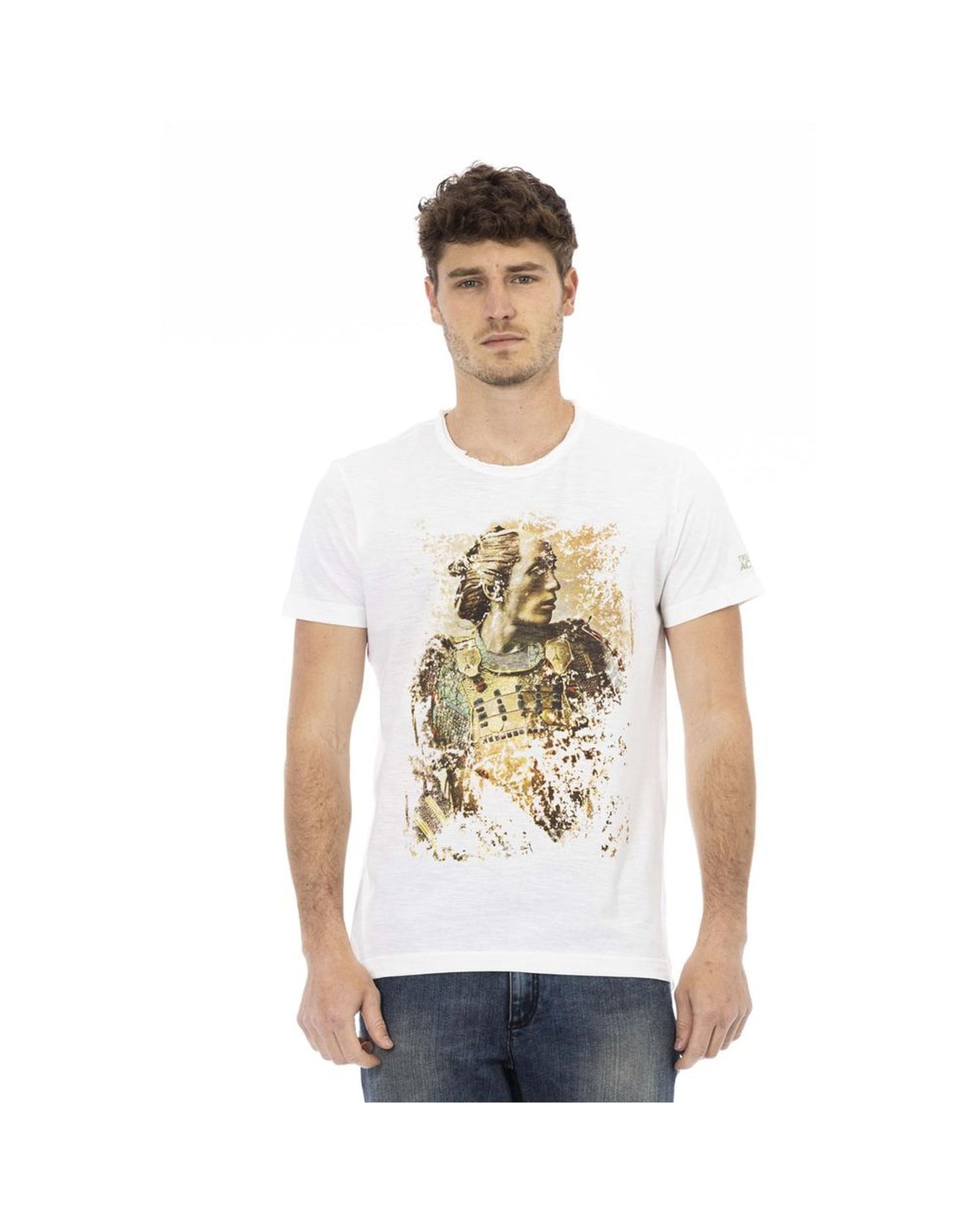 Trussardi Action Men's Elegant White Tee with Signature Print - XL