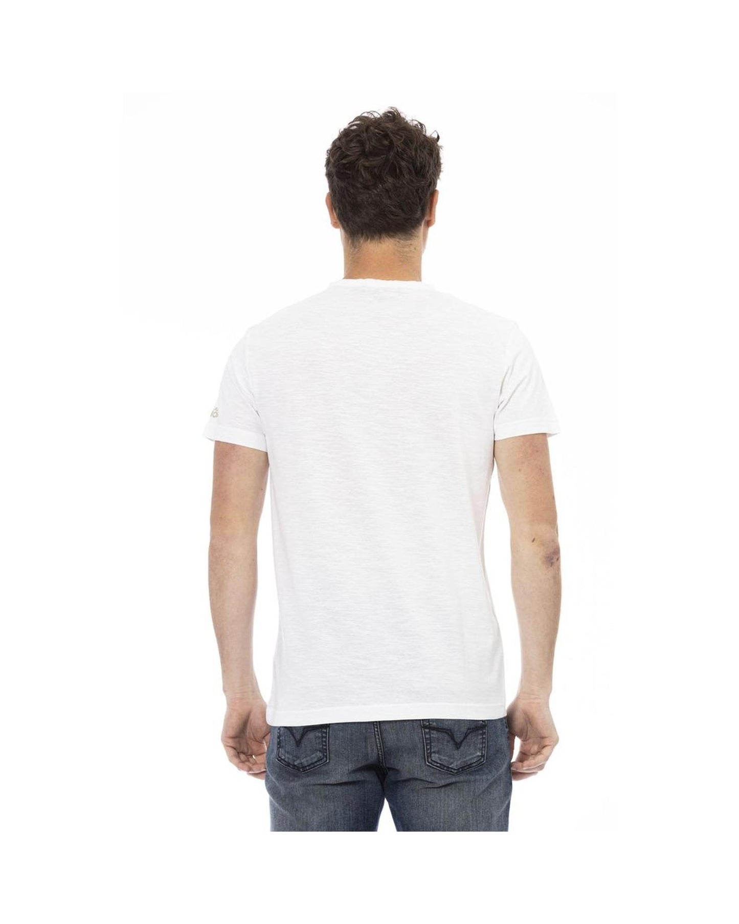 Trussardi Action Men's Elegant White Tee with Signature Print - XL