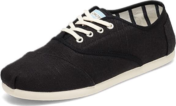 TOMS Heritage Mens Canvas Casual Shoes Sneakers Lace Up Low Cut - Black - US 12