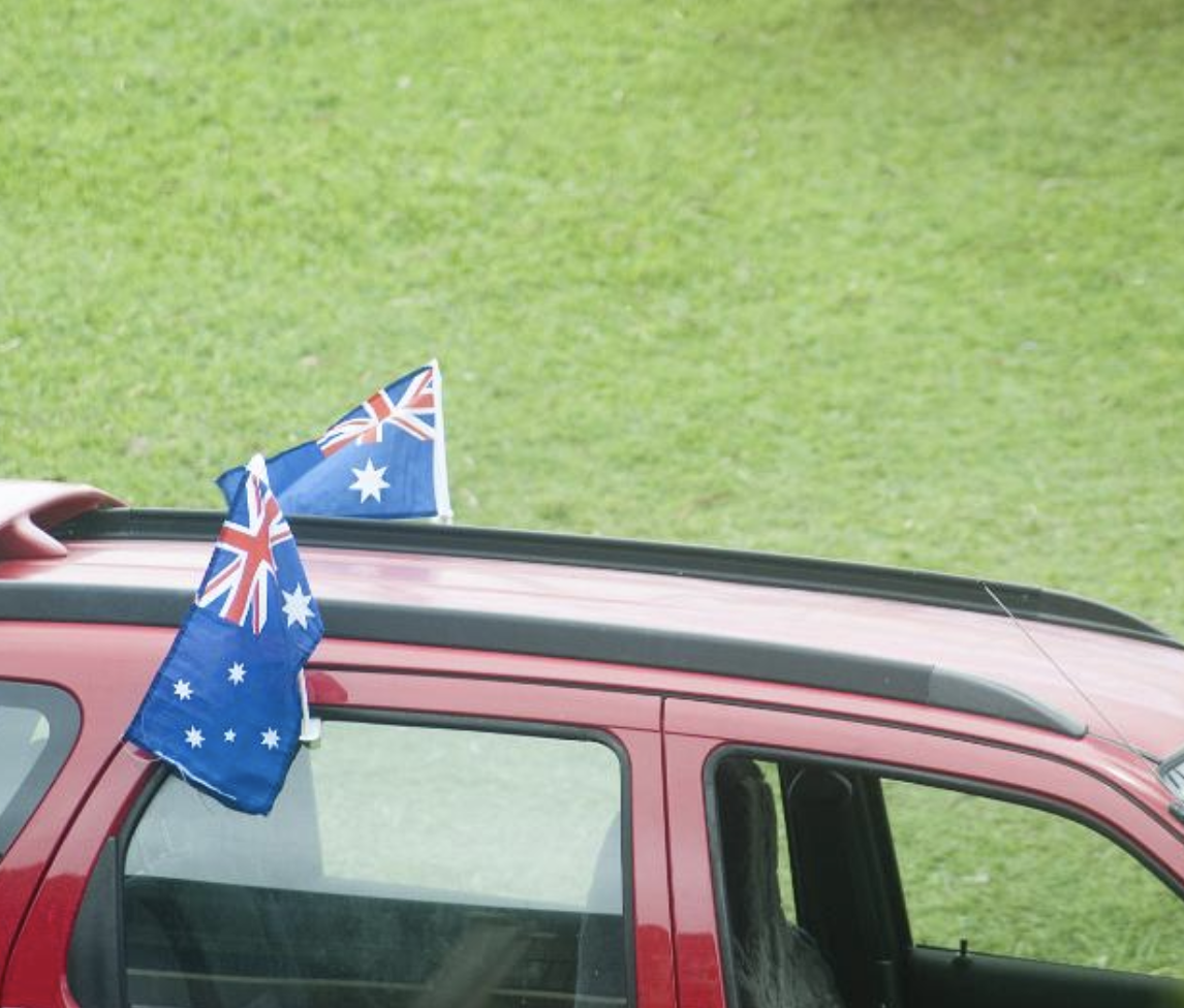 1x AUSTRALIA CAR FLAG with Window Clip Flags Australia Day 30cm x 45cm