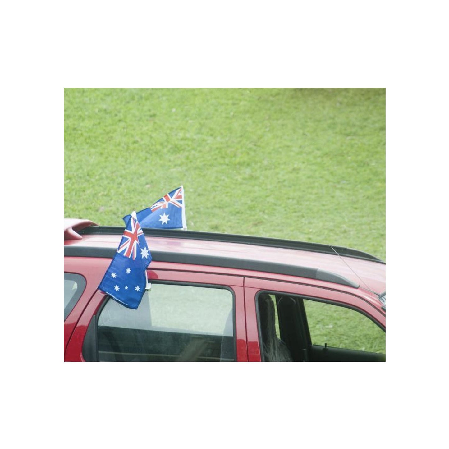 2x AUSTRALIA CAR FLAG with Window Clip Flags Australia Day 30cm x 45cm