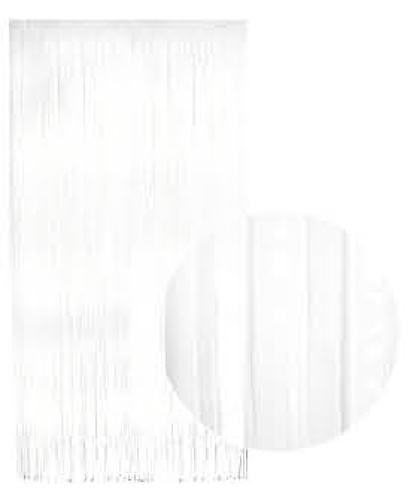 Tinsel Curtain Foil Metallic Fringe Backdrop Party Door Decorations (200cm x 100cm) - White