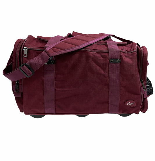 44L Travel Foldable Duffel Bag Gym Sports Luggage Travel Foldaway D-Zip Top School Bags - Maroon