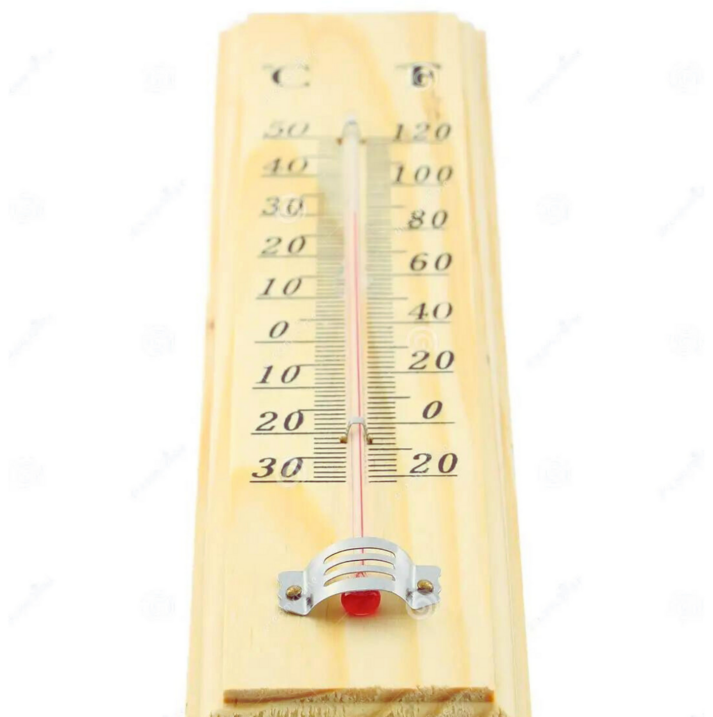 27cm WOODEN THERMOMETER Indoor Outdoor Glass Wall Hanging Room Sensor Jumbo